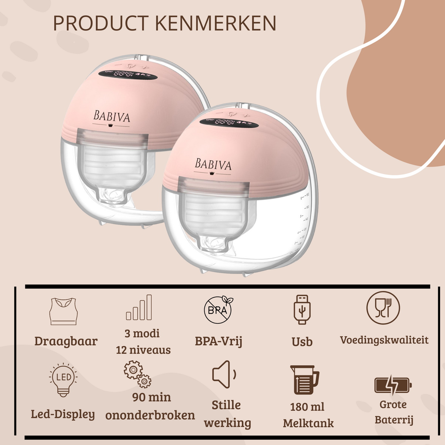 Babiva Borstkolf Gold + Met Tas