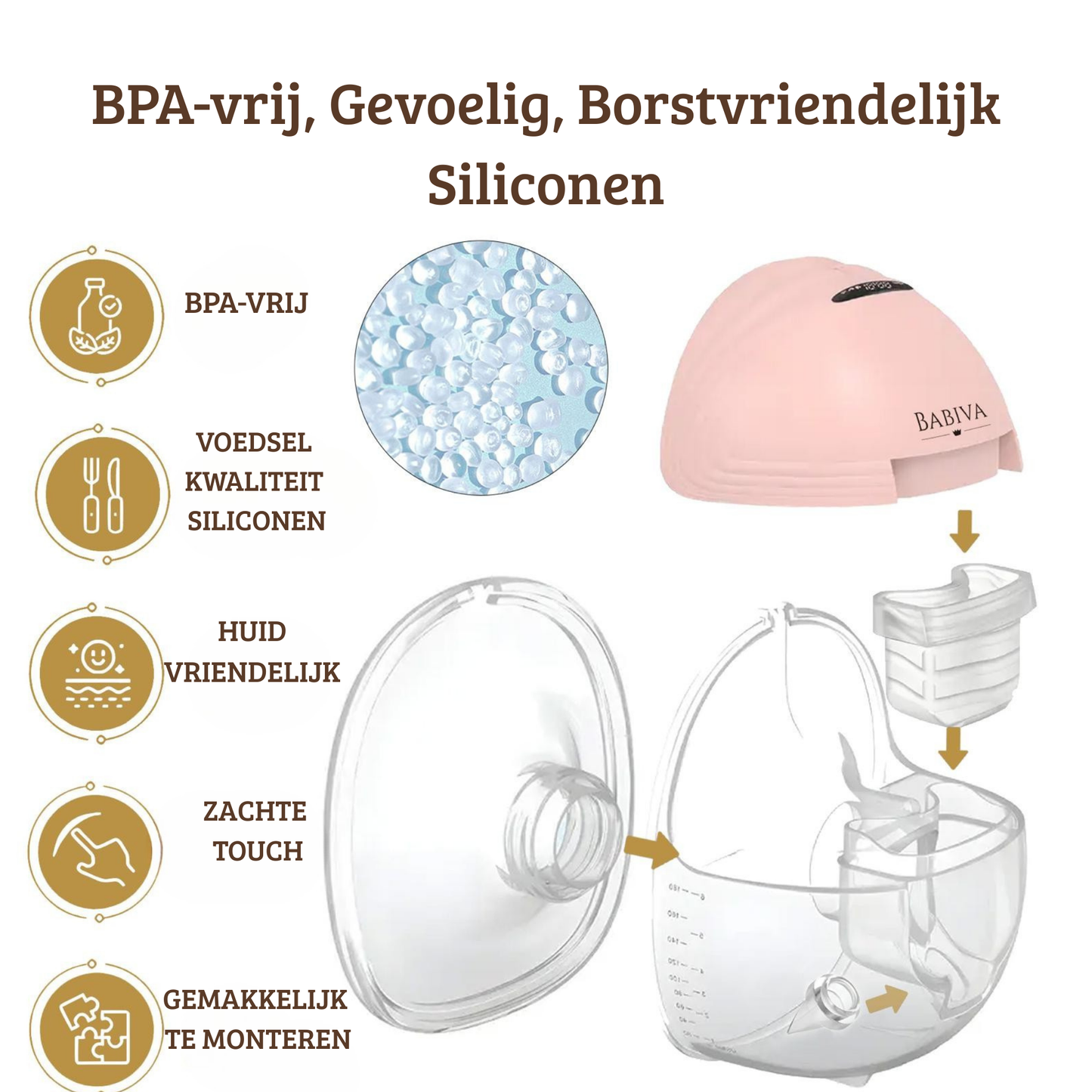 Babiva Borstkolf Gold + Met Tas